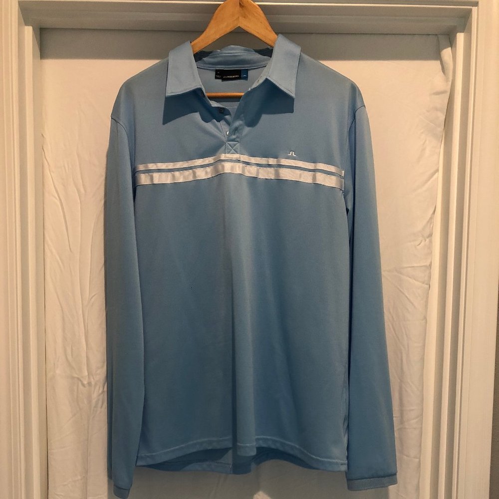 J. Lindeberg Light Blue Long Sleeve Polo